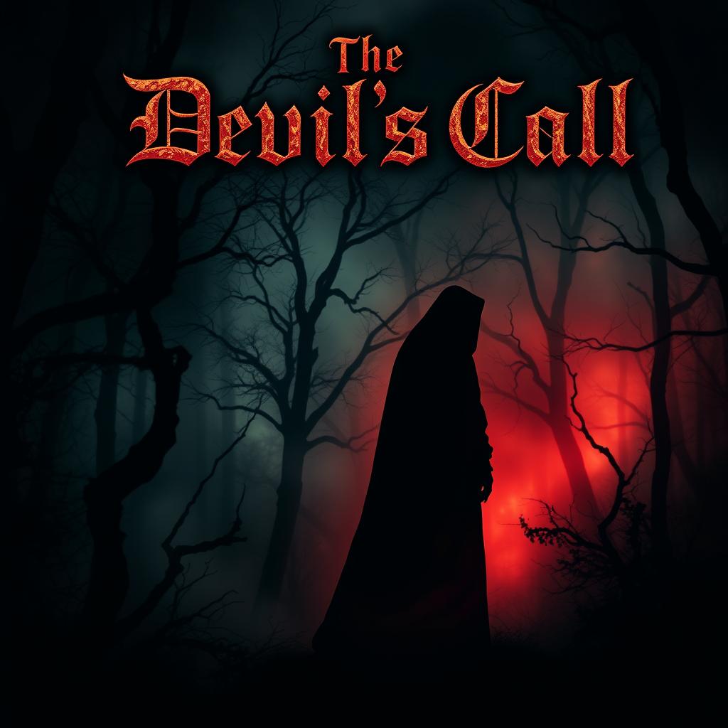 A captivating book cover design for 'The Devil's Call', featuring an ominous, atmospheric scene