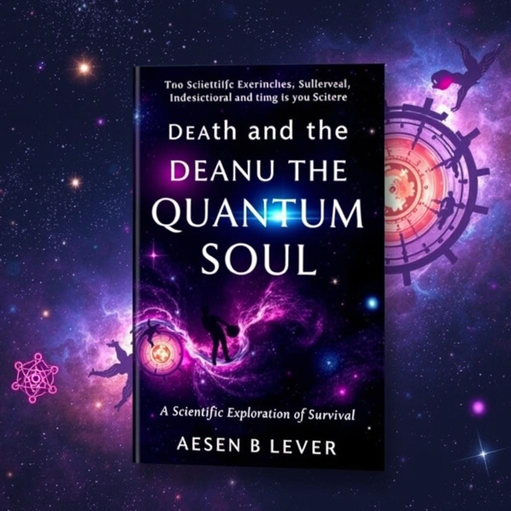 A captivating and intellectually stimulating book cover design for 'Death and the Quantum Soul: A Scientific Exploration of Survival'