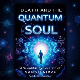 A visually engaging and intellectually stimulating book cover design for 'Death and the Quantum Soul: A Scientific Exploration of Survival'