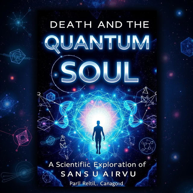 A visually engaging and intellectually stimulating book cover design for 'Death and the Quantum Soul: A Scientific Exploration of Survival'