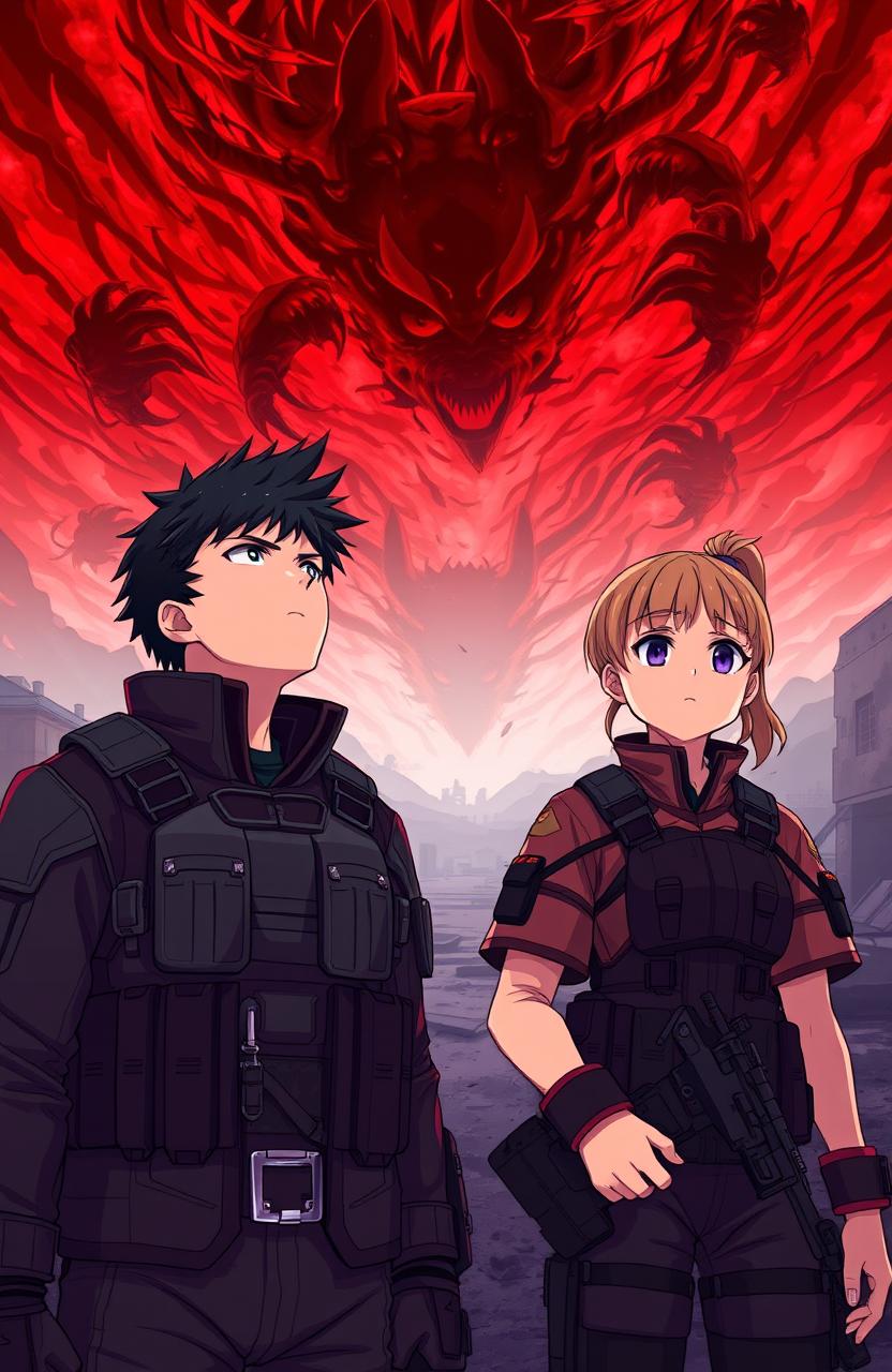 A scene from an anime styled illustration titled 'Survive with You'