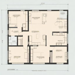 Architectural drawing of a 1300 sq ft house plan, including a detailed room layout, entrances, exits, and windows