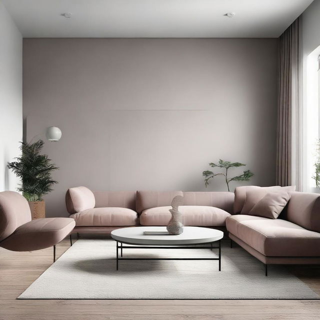 A modern style interior with sleek furniture, minimalist decor, and a muted color scheme.