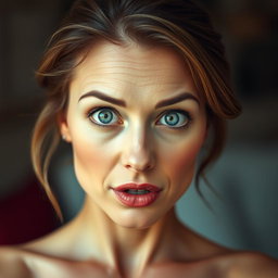 A beautiful 40-year-old woman with a captivating presence, facing the camera directly