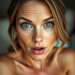 A stunningly beautiful 40-year-old woman, directly facing the camera