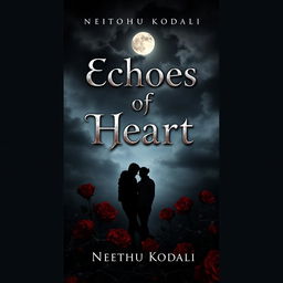 A unique and attractive front cover design for the eBook 'Echoes of Heart' by Neethu Kodali, styled as a dark romance