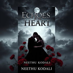 A unique and attractive front cover design for the eBook 'Echoes of Heart' by Neethu Kodali, styled as a dark romance