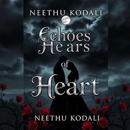 A unique and attractive front cover design for the eBook 'Echoes of Heart' by Neethu Kodali, styled as a dark romance