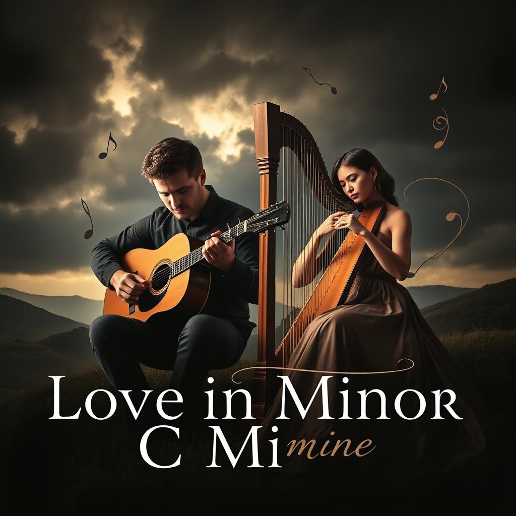A striking novel cover that encapsulates the complexity of love in C minor