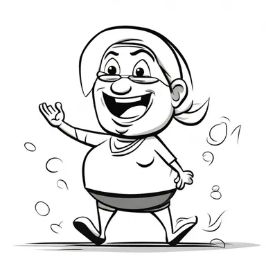 The cartoon character was a comical amah with a mischievous personality, causing chaos wherever she went.