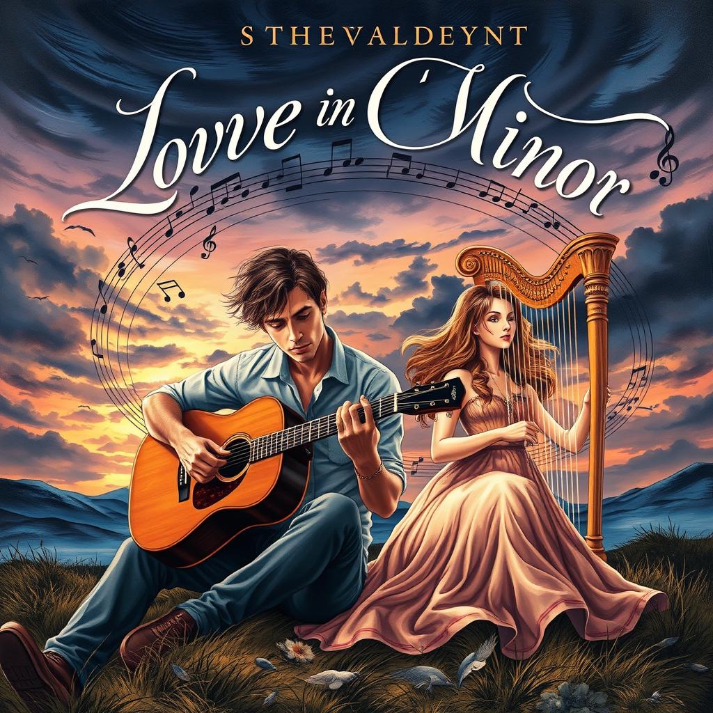 A dramatic novel cover illustrating the intricate theme of 'Love in C Minor