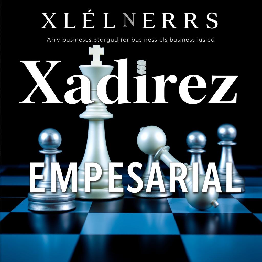 A striking book cover design featuring the title 'Xadrez Empresarial' prominently displayed in an elegant and modern font
