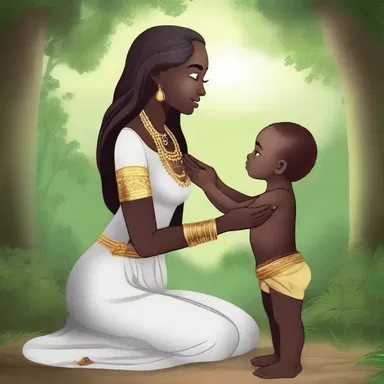 The amah, with her magical abilities, was able to nourish the child of the royal family.