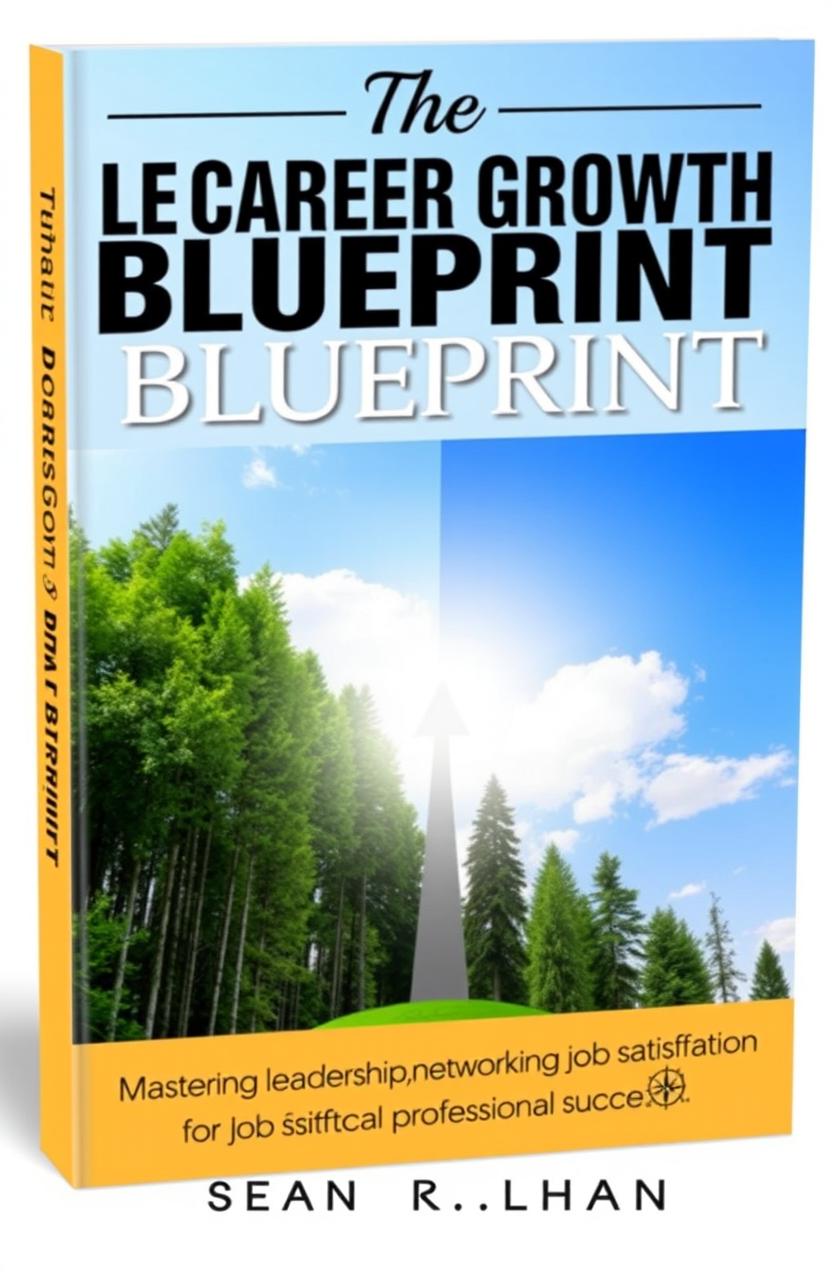 A visually striking book cover for 'The Career Growth Blueprint' featuring a modern, sophisticated design