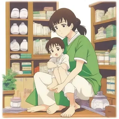 In the anime, the amah character was shown as a devoted caregiver to the young protagonist.