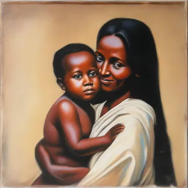 The painting depicted an amah holding a child, showcasing the bond between them.