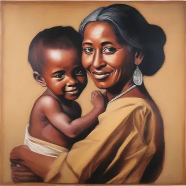 The painting depicted an amah holding a child, showcasing the bond between them.