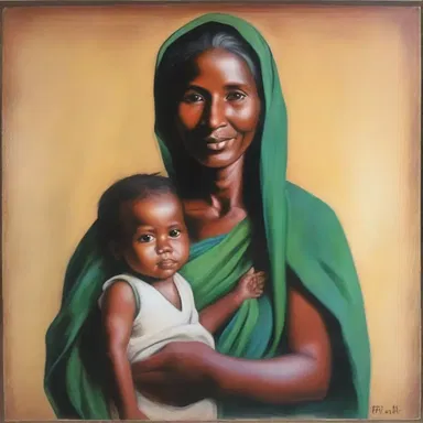 The painting depicted an amah holding a child, showcasing the bond between them.