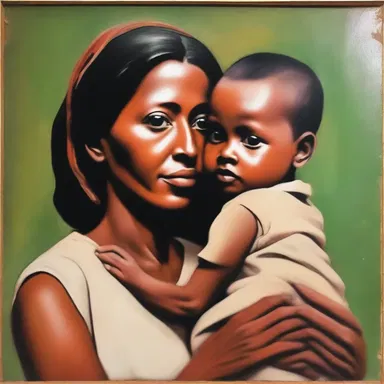 The painting depicted an amah holding a child, showcasing the bond between them.