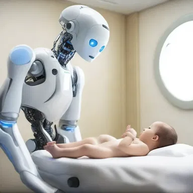 In the futuristic world, amahs were replaced by robotic caregivers who could suckle children.