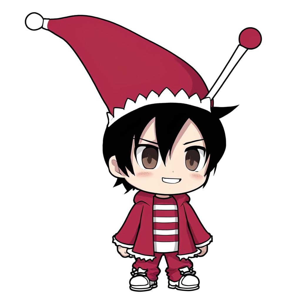 Cheerful Anime Girl in Holiday Spirit