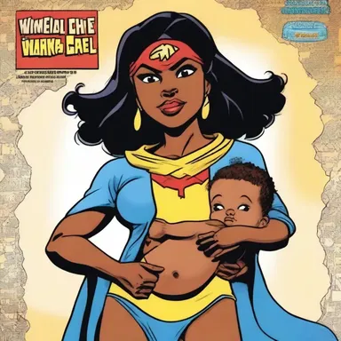 The comic book depicted the amah as a superhero with the power to nourish and protect infants.