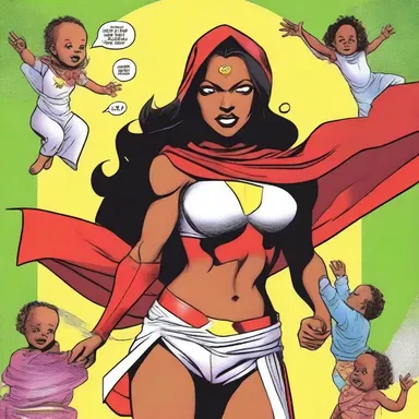 The comic book depicted the amah as a superhero with the power to nourish and protect infants.