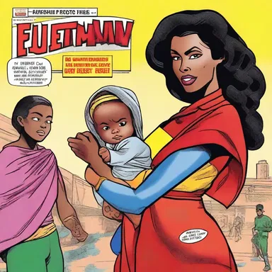 The comic book depicted the amah as a superhero with the power to nourish and protect infants.