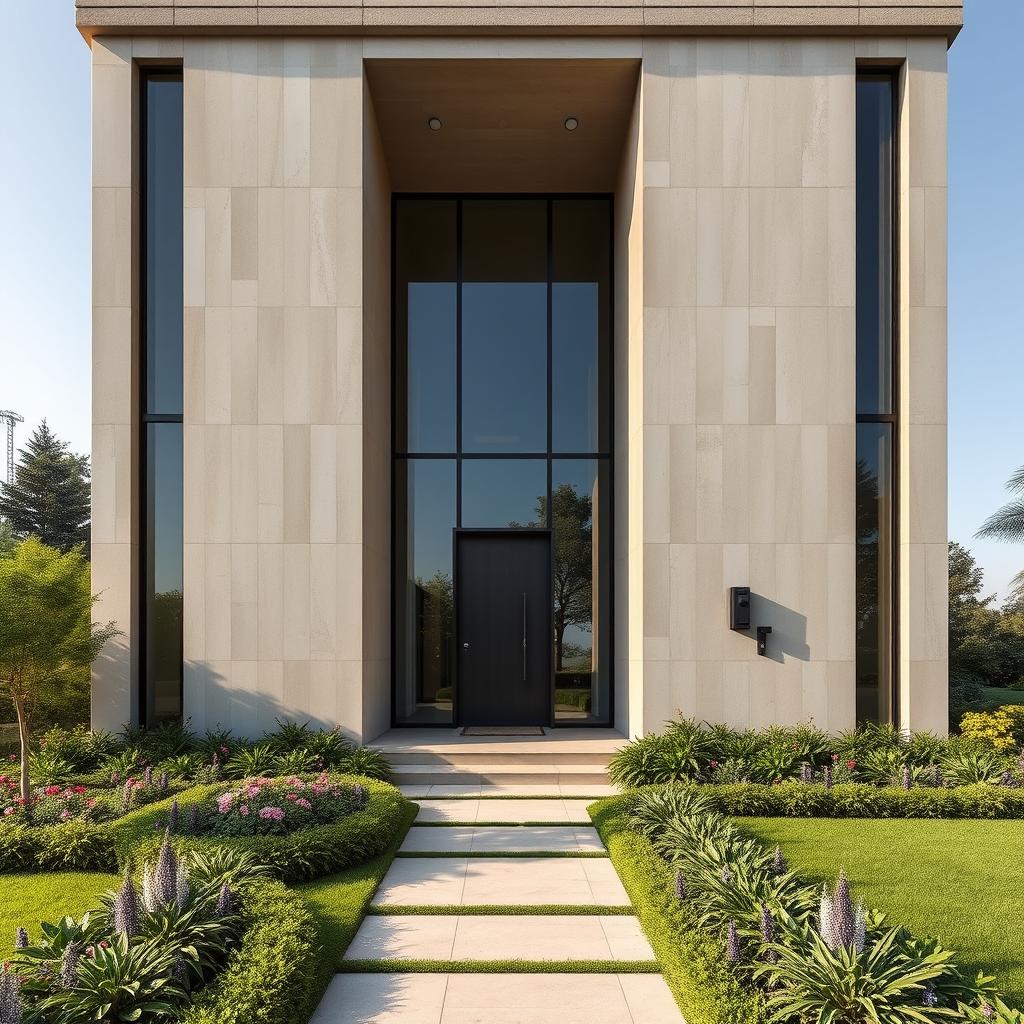 A stunning 70-meter L-shaped structure located in Iran, featuring large vertical windows on three sides that allow ample natural light to fill the interior