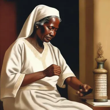 The religious scripture mentions the amah who was chosen to nurse and care for an important divine figure.