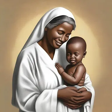 The religious scripture mentions the amah who was chosen to nurse and care for an important divine figure.