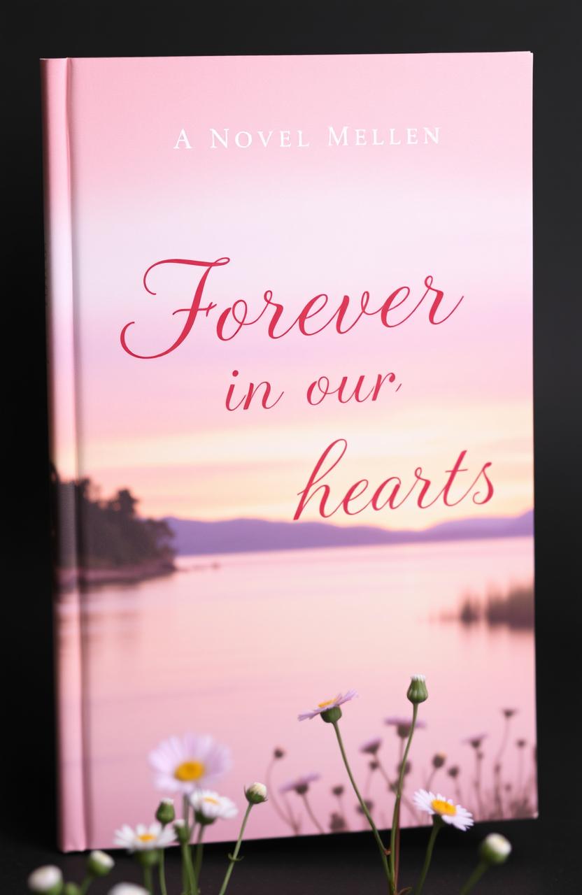 A beautifully designed book cover for a novel titled 'Forever in Our Hearts'