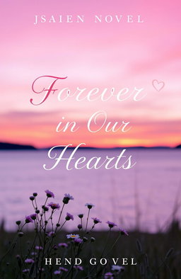 A beautifully designed book cover for a novel titled 'Forever in Our Hearts'