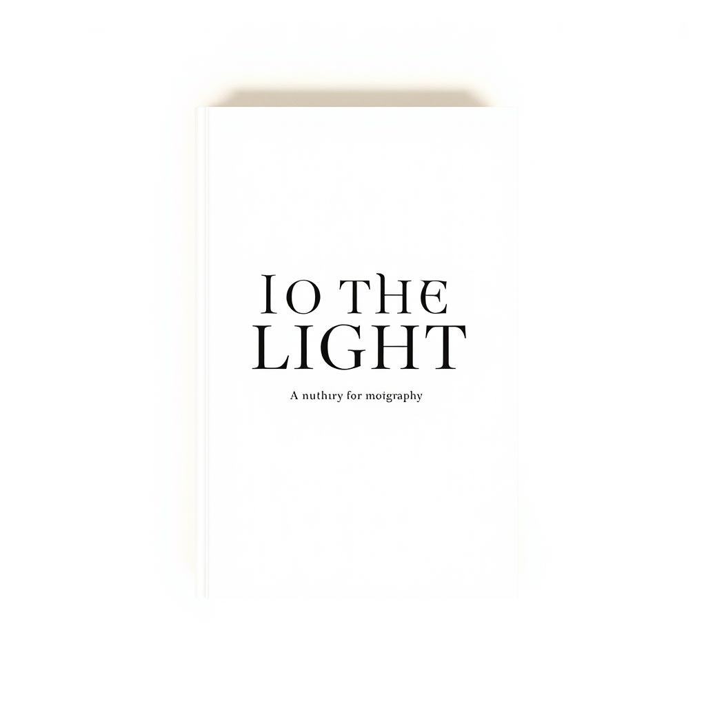 A minimalist book cover design for an autobiography titled 'To the Light'