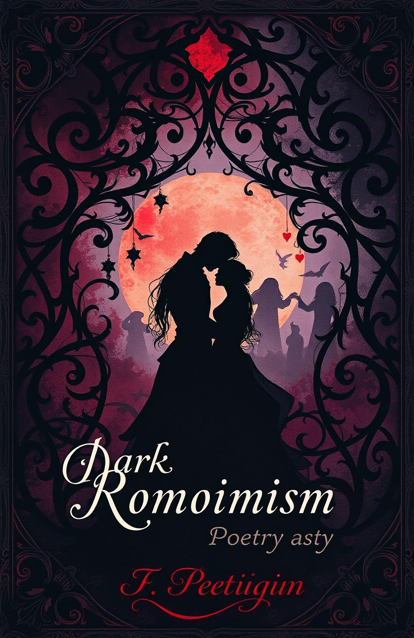 A beautifully illustrated abstract book cover for a dark romanticism poetry collection