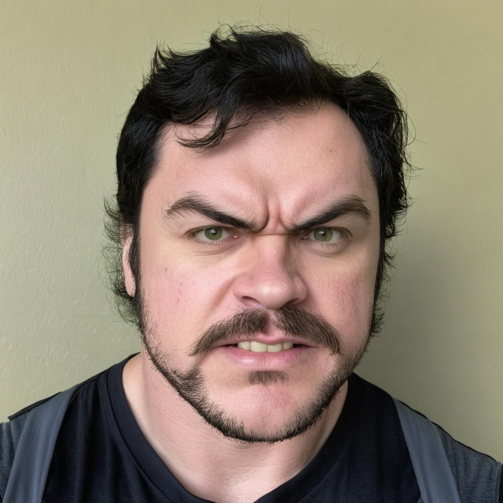 Capture Your Essence: Intense Bearded Selfie