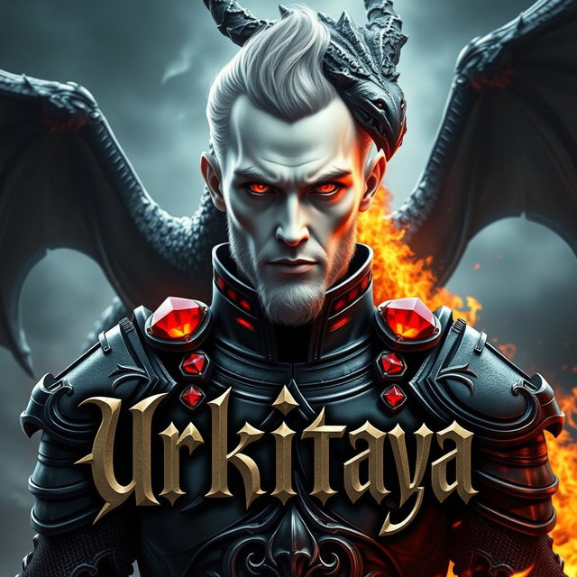 A stunning portrait of a book titled 'Urkitaya', featuring an eye-catching cover design with the title displayed in an ornate Gothic font