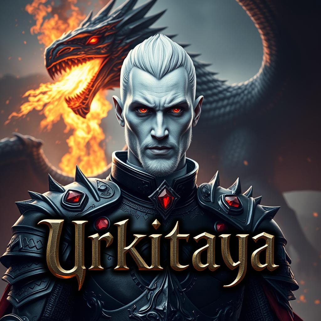 A stunning portrait of a book titled 'Urkitaya', featuring an eye-catching cover design with the title displayed in an ornate Gothic font