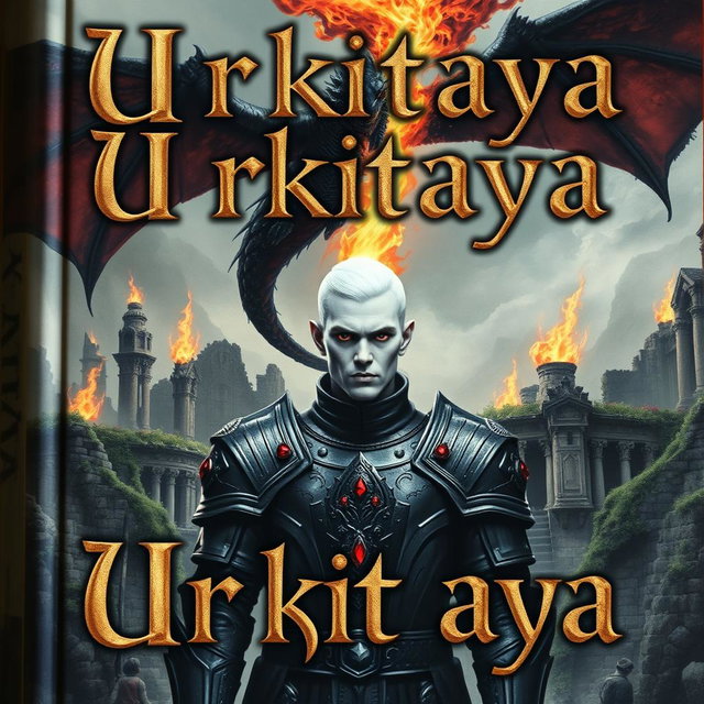 A mesmerizing portrait of a book titled 'Urkitaya', featuring a beautifully designed cover with the title displayed prominently in an intricate Gothic font