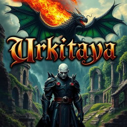 A captivating book cover for 'Urkitaya,' featuring the title displayed in an elaborate Gothic font, enhancing the fantasy aesthetic