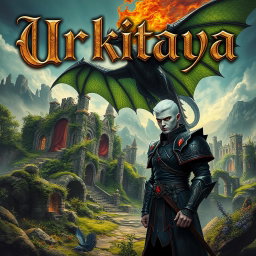 A captivating book cover for 'Urkitaya,' featuring the title displayed in an elaborate Gothic font, enhancing the fantasy aesthetic