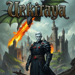 An enchanting book cover for 'Urkitaya,' featuring the title prominently displayed in an intricate Gothic font that adds a sense of mystique
