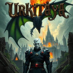 An enchanting book cover for 'Urkitaya,' featuring the title prominently displayed in an intricate Gothic font that adds a sense of mystique