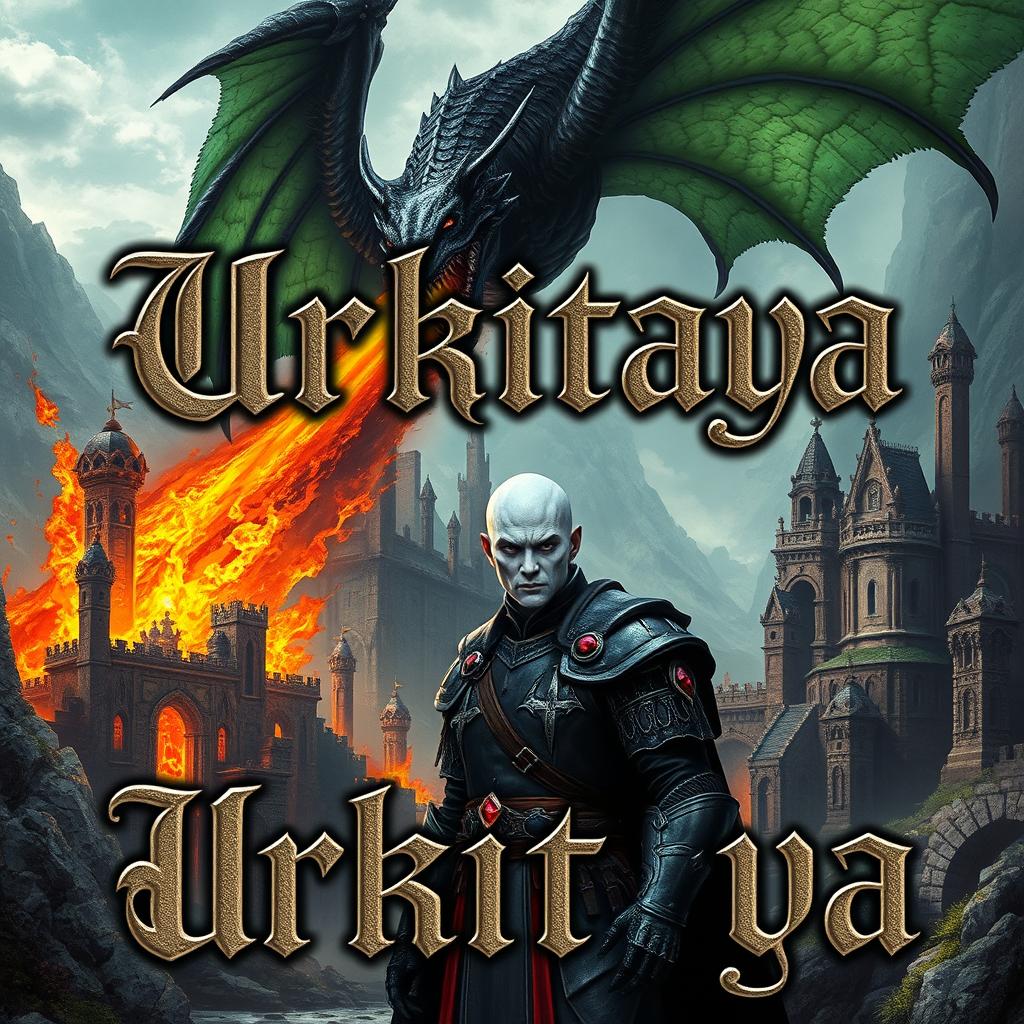 An enchanting book cover for 'Urkitaya,' featuring the title prominently displayed in an intricate Gothic font that adds a sense of mystique