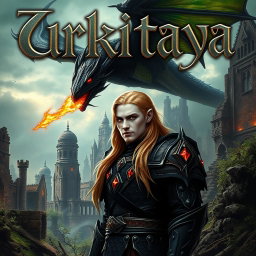 A stunning portrait of a book titled 'Urkitaya,' featuring the title in an ornate Gothic font that captures the essence of fantasy