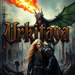 A captivating portrait of a book titled 'Urkitaya', prominently featuring the title in an elaborate Gothic font that evokes a dark fantasy atmosphere