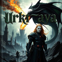 A captivating portrait of a book titled 'Urkitaya', prominently featuring the title in an elaborate Gothic font that evokes a dark fantasy atmosphere