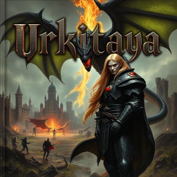 A captivating portrait of a book titled 'Urkitaya', prominently featuring the title in a striking Gothic font that adds a dramatic flair