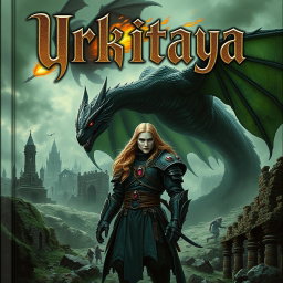 A captivating portrait of a book titled 'Urkitaya', prominently featuring the title in a striking Gothic font that adds a dramatic flair