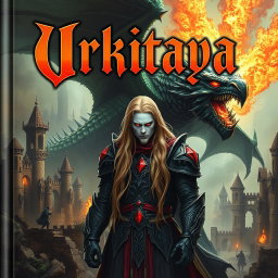 A captivating portrait of a book titled 'Urkitaya,' prominently displaying the title in a stunning Gothic font that adds an air of mystery